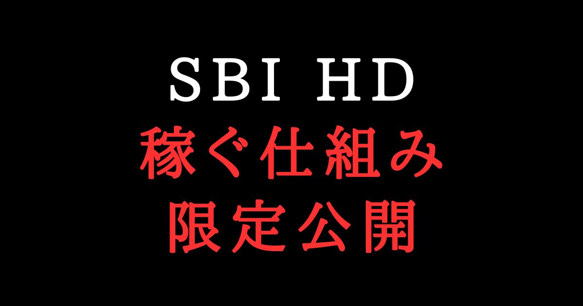 SBI HDの稼ぐ仕組み丸裸にする４STEP